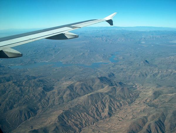 picture out of a plane window over arizona